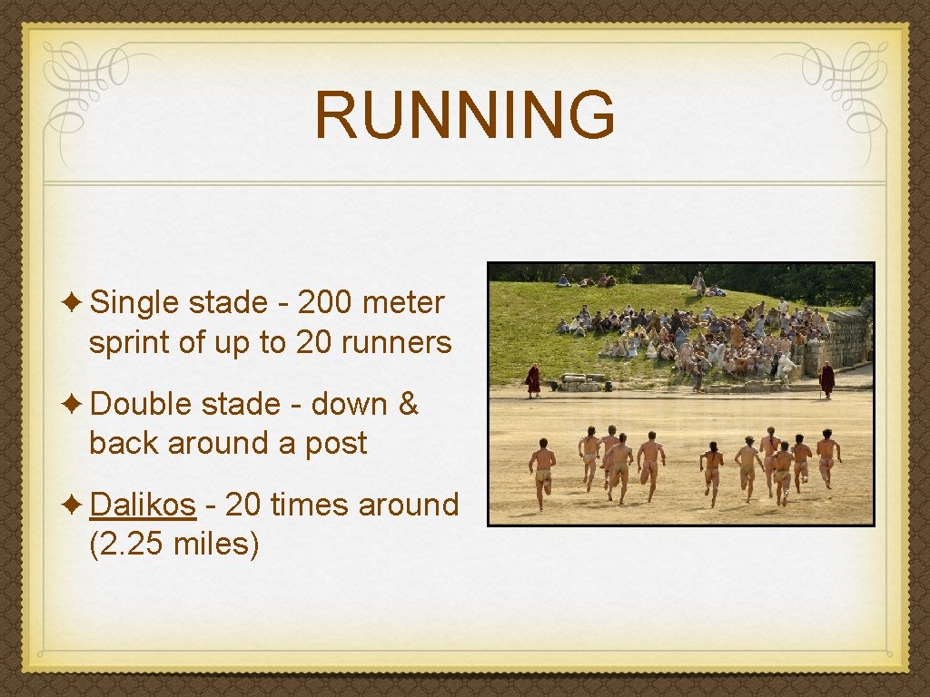 RUNNING ✦ Single stade - 200 meter sprint of up to 20 runners ✦