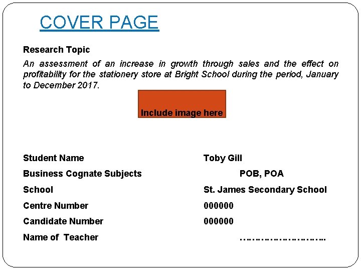 COVER PAGE Research Topic An assessment of an increase in growth through sales and