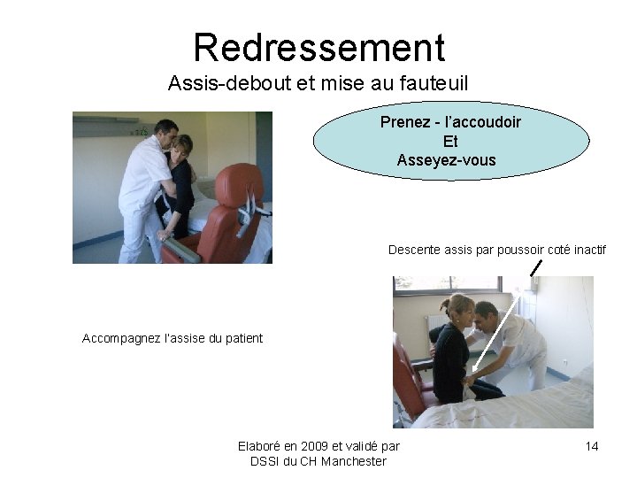 Redressement Assis-debout et mise au fauteuil Prenez - l’accoudoir Et Asseyez-vous Descente assis par