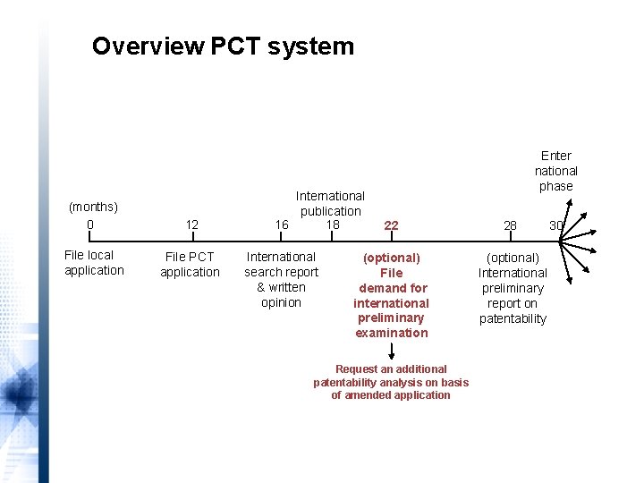 What is the PCT? Overview PCT system (months) 0 12 File local application File