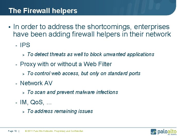 The Firewall helpers • In order to address the shortcomings, enterprises have been adding