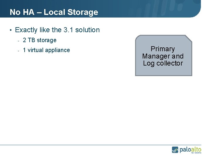 No HA – Local Storage • Exactly like the 3. 1 solution - 2