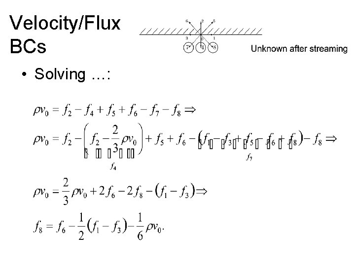 Velocity/Flux BCs • Solving …: 