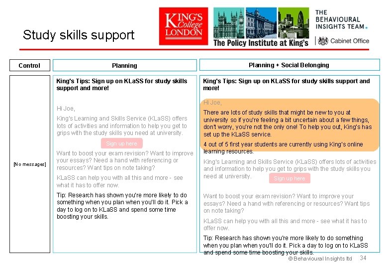 Study skills support Control King's Tips: Sign up on KLa. SS for study skills