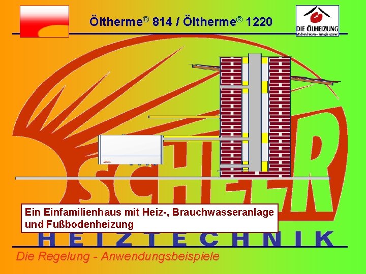 Öltherme® 814 / Öltherme® 1220 Einfamilienhaus mit Heiz-, Brauchwasseranlage und Fußbodenheizung Die Regelung -