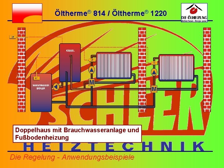 Öltherme® 814 / Öltherme® 1220 Doppelhaus mit Brauchwasseranlage und Fußbodenheizung Die Regelung - Anwendungsbeispiele