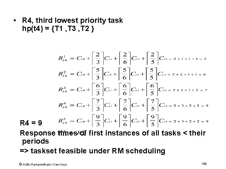  • R 4, third lowest priority task hp(t 4) = {T 1 ,