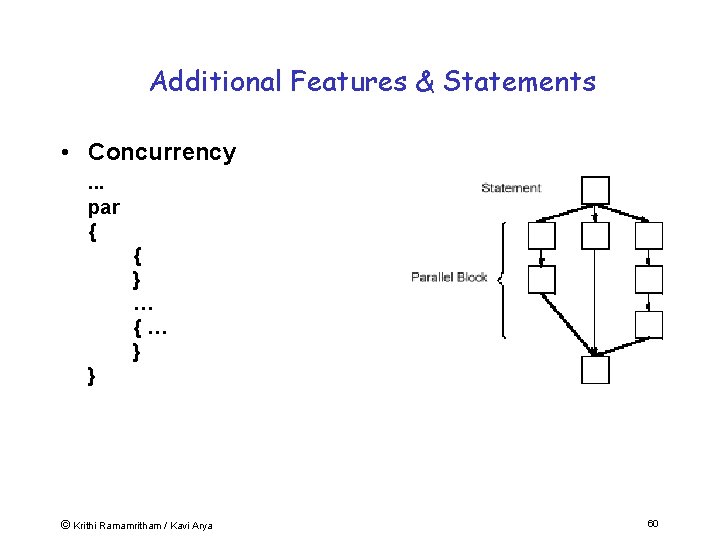 Additional Features & Statements • Concurrency. . . par { { } … {…