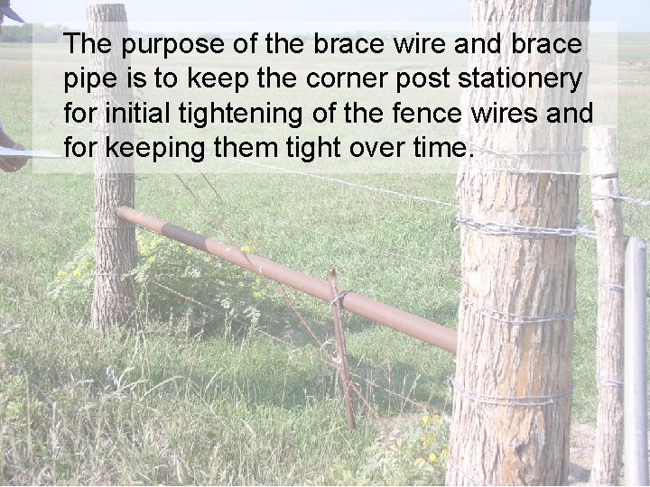 The purpose of the brace wire and brace pipe is to keep the corner