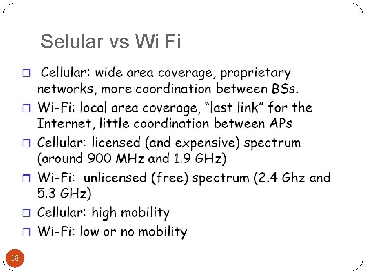 Selular vs Wi Fi 18 