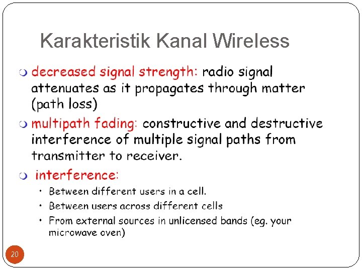 Karakteristik Kanal Wireless 20 