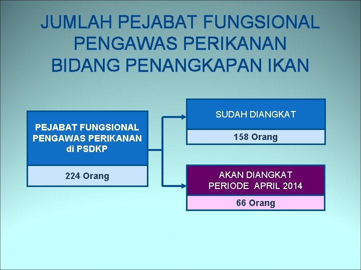 JUMLAH PEJABAT FUNGSIONAL PENGAWAS PERIKANAN BIDANG PENANGKAPAN IKAN SUDAH DIANGKAT PEJABAT FUNGSIONAL PENGAWAS PERIKANAN