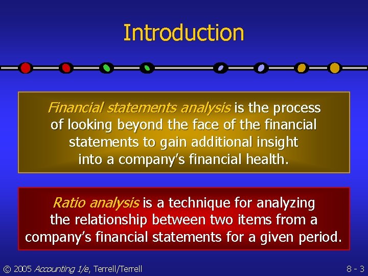 Introduction Financial statements analysis is the process of looking beyond the face of the