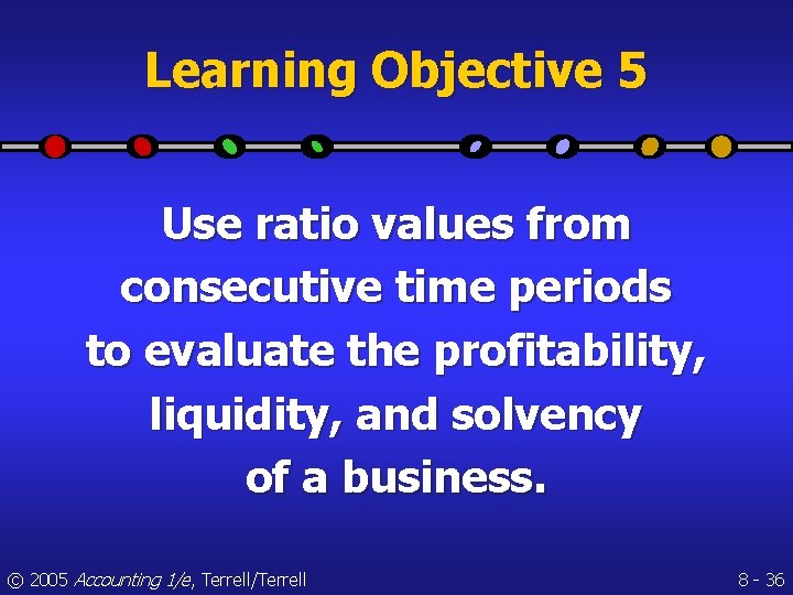 Learning Objective 5 Use ratio values from consecutive time periods to evaluate the profitability,