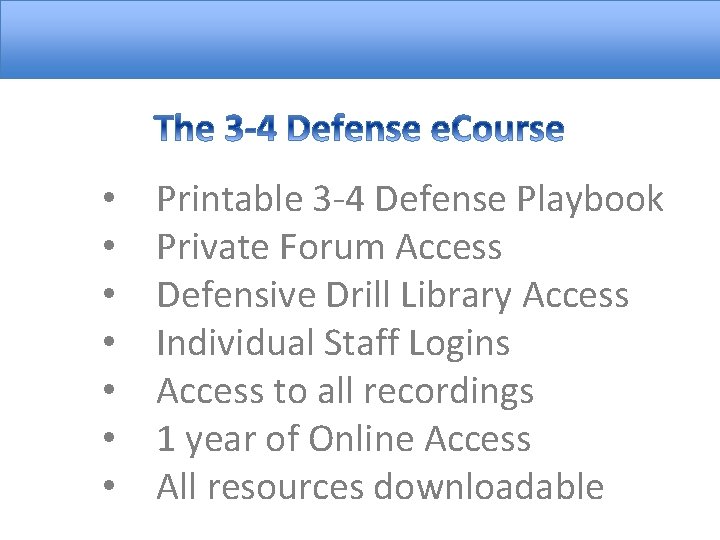  • • Printable 3 -4 Defense Playbook Private Forum Access Defensive Drill Library