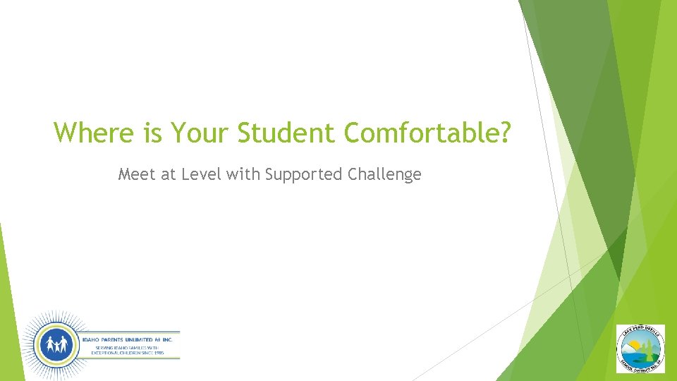 Where is Your Student Comfortable? Meet at Level with Supported Challenge 