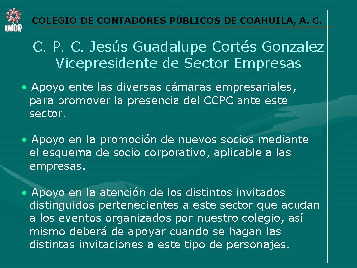 COLEGIO DE CONTADORES PÚBLICOS DE COAHUILA, A. C. P. C. Jesús Guadalupe Cortés Gonzalez