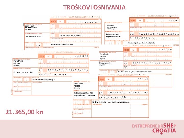TROŠKOVI OSNIVANJA 21. 365, 00 kn 