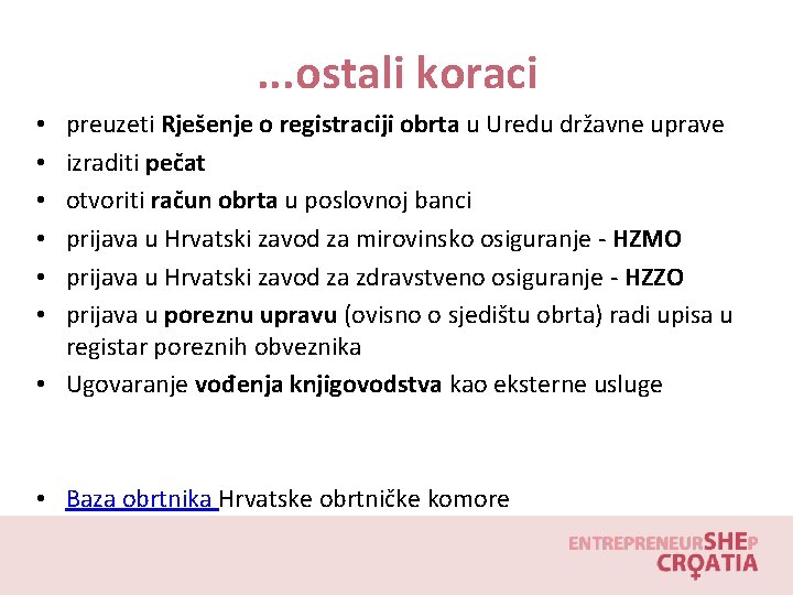 . . . ostali koraci preuzeti Rješenje o registraciji obrta u Uredu državne uprave