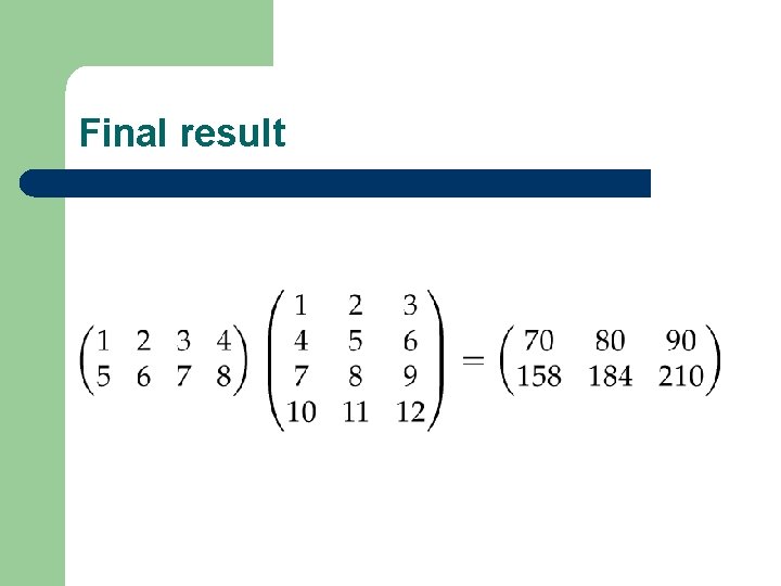 Final result Final result