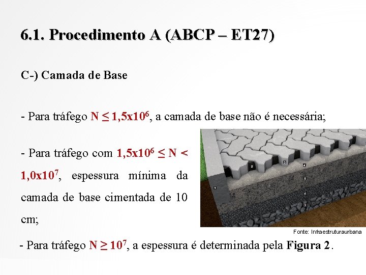 6. 1. Procedimento A (ABCP – ET 27) C-) Camada de Base - Para