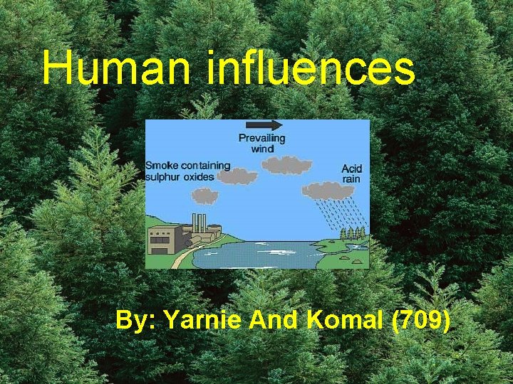 Human influences By: Yarnie And Komal (709) 