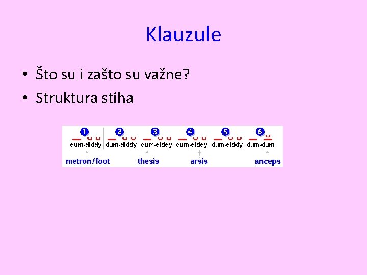 Klauzule • Što su i zašto su važne? • Struktura stiha 