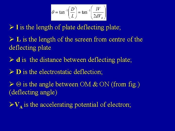 Ø l is the length of plate deflecting plate; Ø L is the length