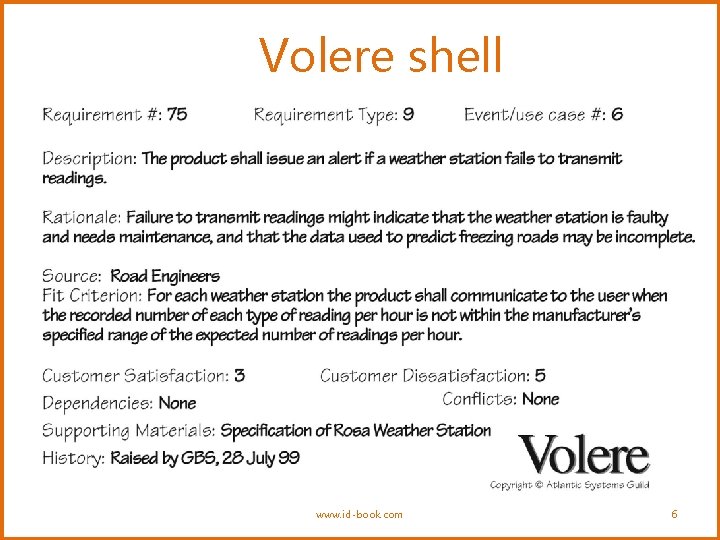 Volere shell www. id-book. com 6 