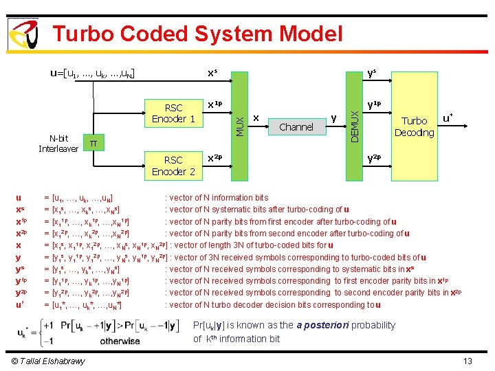 Turbo Coded System Model RSC Encoder 1 x 1 p y 1 p N-bit