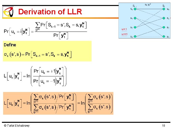 Derivation of LLR Define © Tallal Elshabrawy 18 