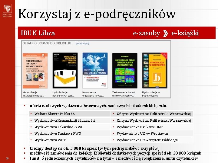 Korzystaj z e-podręczników IBUK Libra § 25 § § § e-zasoby e-książki oferta czołowych