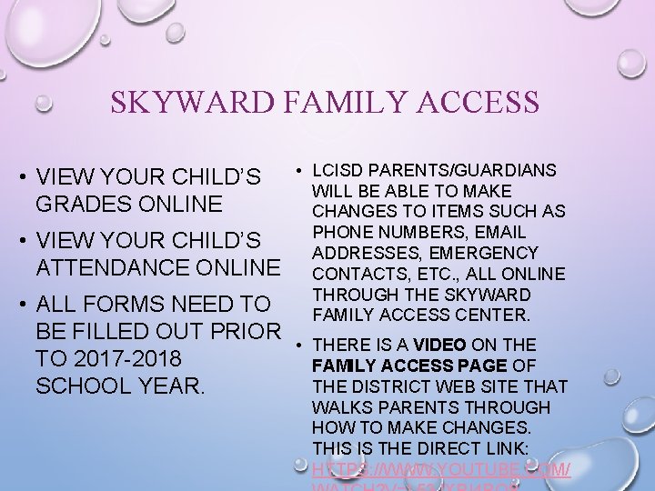 SKYWARD FAMILY ACCESS • VIEW YOUR CHILD’S GRADES ONLINE • VIEW YOUR CHILD’S ATTENDANCE