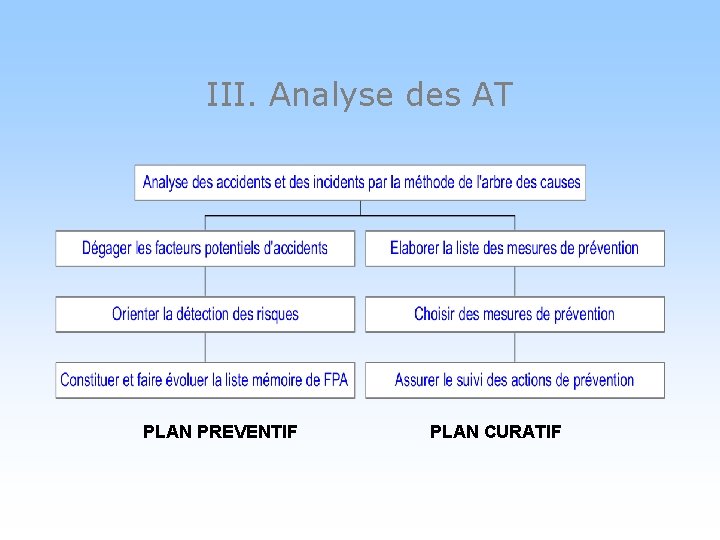 III. Analyse des AT PLAN PREVENTIF PLAN CURATIF 