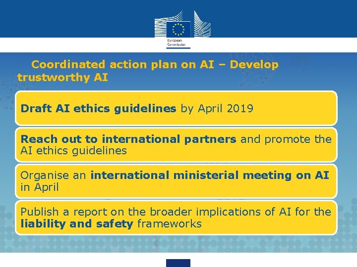 Coordinated action plan on AI – Develop trustworthy AI Draft AI ethics guidelines by