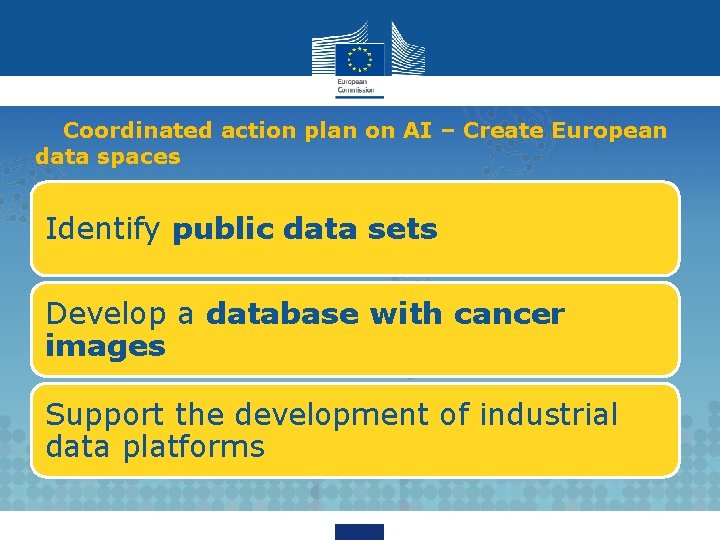 Coordinated action plan on AI – Create European data spaces Identify public data sets