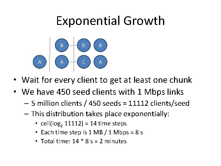 Exponential Growth A B D B A C A • Wait for every client