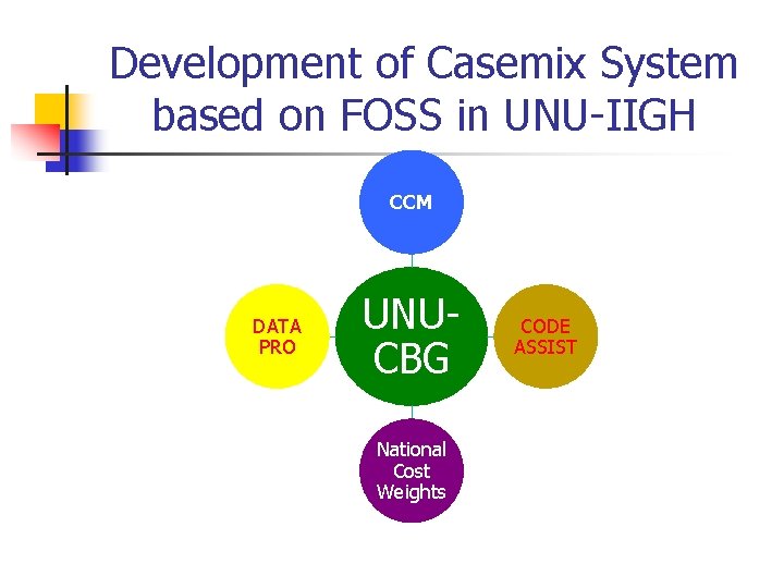 Development of Casemix System based on FOSS in UNU-IIGH CCM DATA PRO UNUCBG National