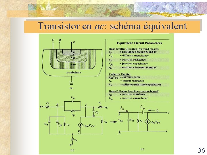 Transistor en ac: schéma équivalent IB Cµ 36 