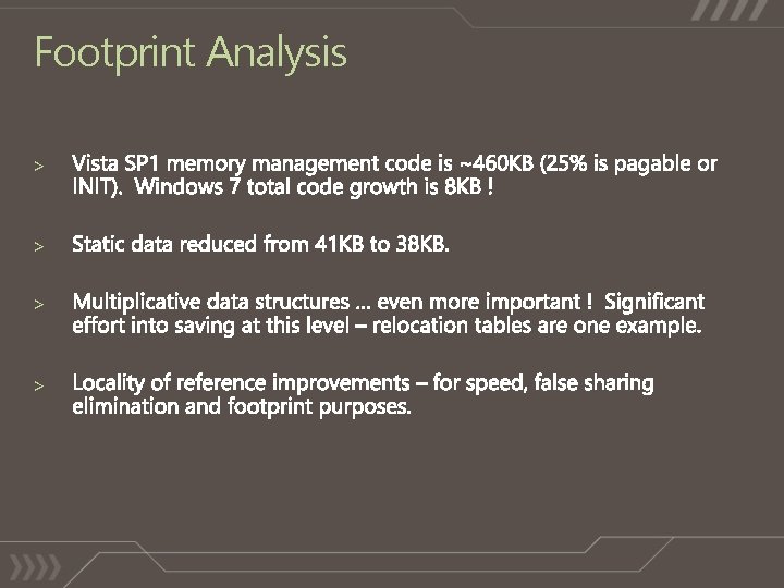 Footprint Analysis > > 