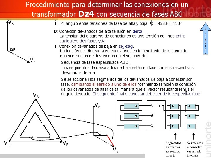 VA Procedimiento para determinar las conexiones en un transformador Dz 4 con secuencia de