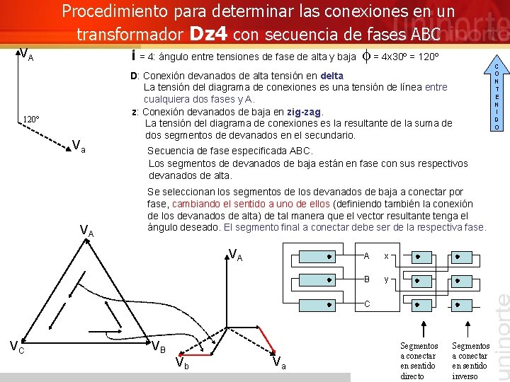 VA Procedimiento para determinar las conexiones en un transformador Dz 4 con secuencia de