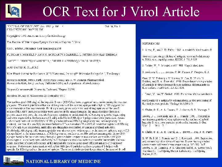 OCR Text for J Virol Article NATIONAL LIBRARY OF MEDICINE 