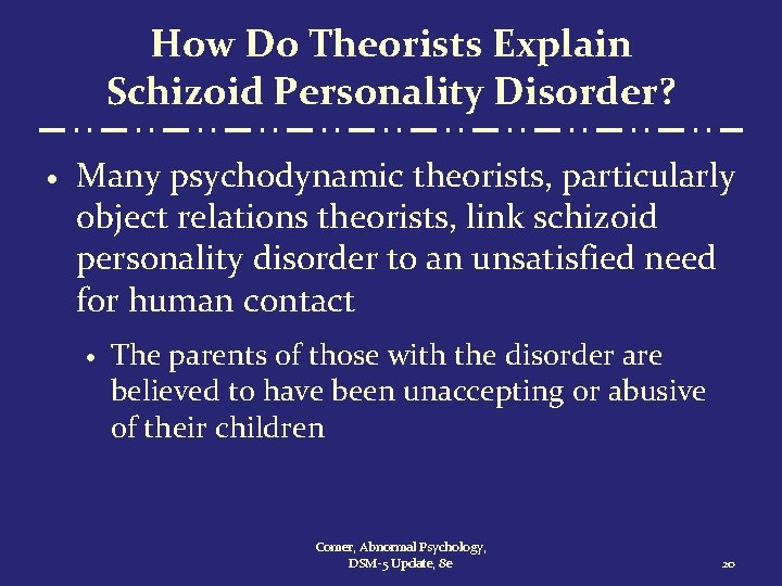 How Do Theorists Explain Schizoid Personality Disorder? · Many psychodynamic theorists, particularly object relations