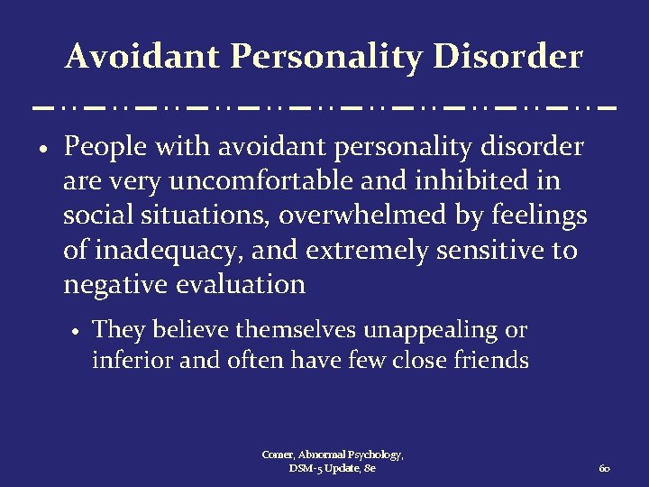 Avoidant Personality Disorder · People with avoidant personality disorder are very uncomfortable and inhibited