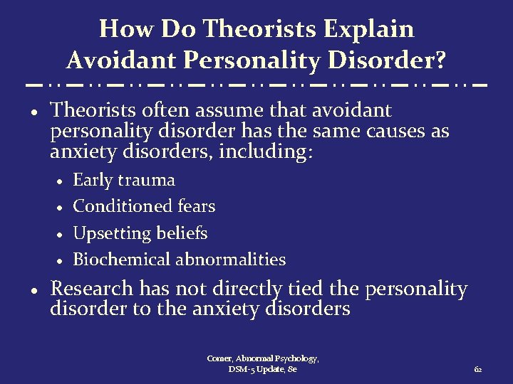 How Do Theorists Explain Avoidant Personality Disorder? · Theorists often assume that avoidant personality