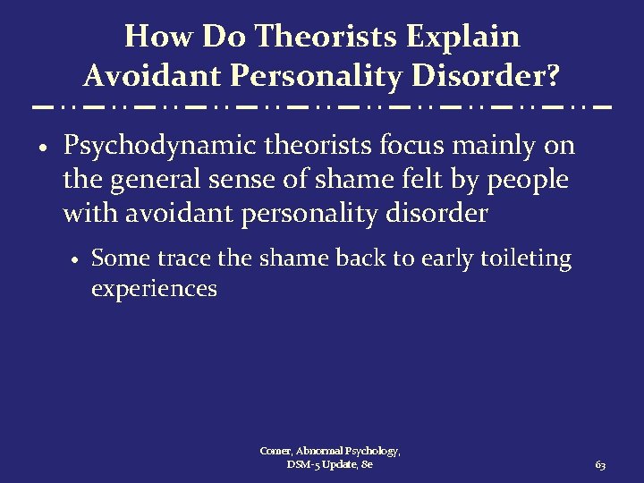 How Do Theorists Explain Avoidant Personality Disorder? · Psychodynamic theorists focus mainly on the