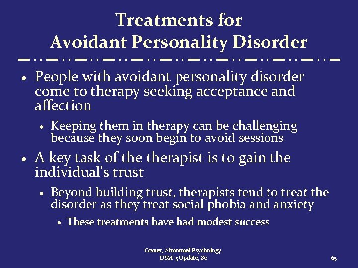 Treatments for Avoidant Personality Disorder · People with avoidant personality disorder come to therapy