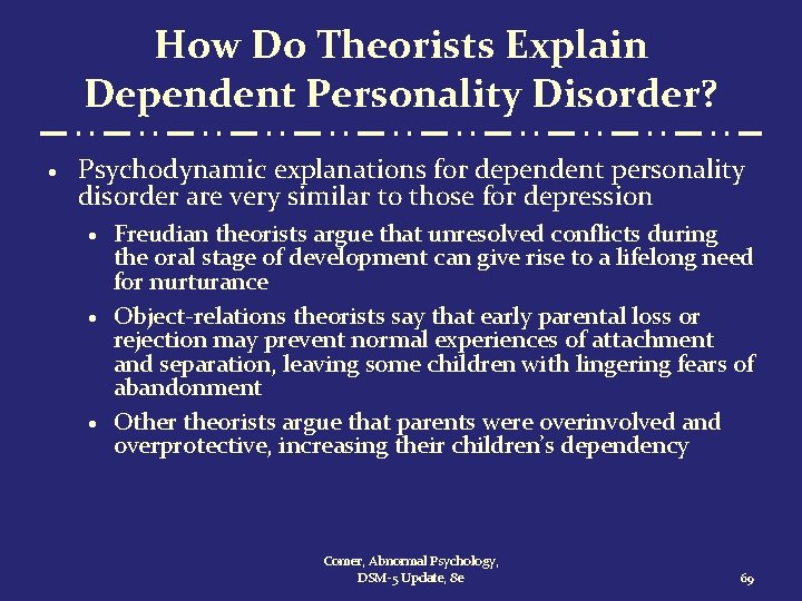 How Do Theorists Explain Dependent Personality Disorder? · Psychodynamic explanations for dependent personality disorder