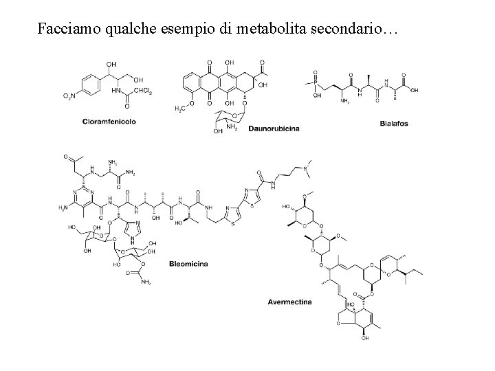 Facciamo qualche esempio di metabolita secondario… 